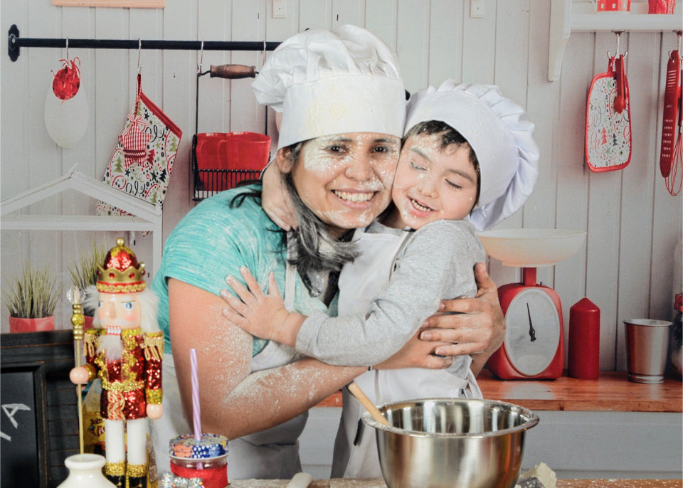 Mom and her little baker